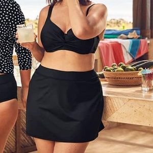 NEW Lands end Tummy Control Swim Skirt Bottoms black